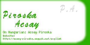 piroska acsay business card